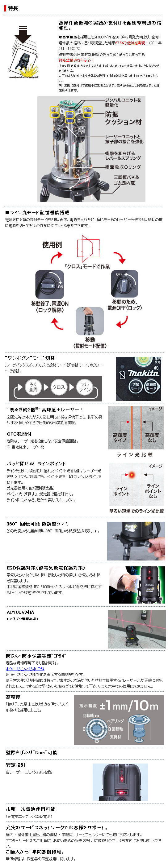 マキタ レーザー墨出し器 SK502PHZ