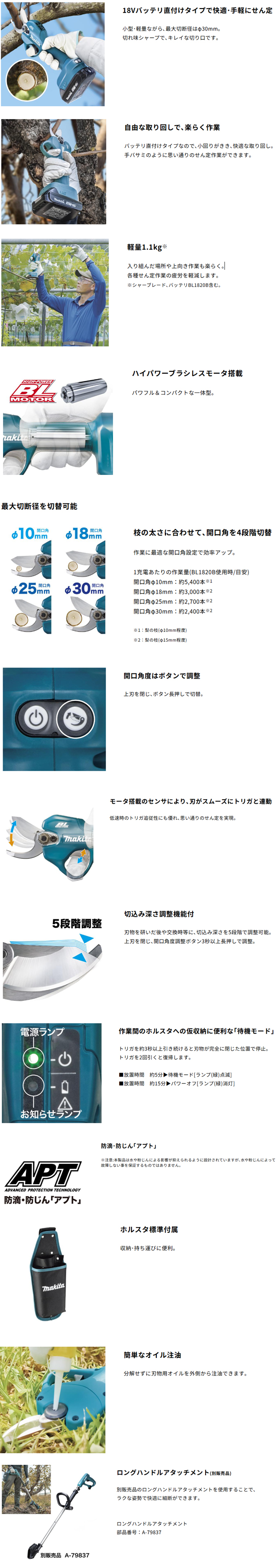 マキタ 18V充電式せん定ハサミ UP181DZ 