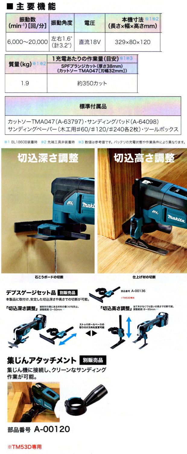 マキタ 18V 充電式マルチツール TM53DZ
