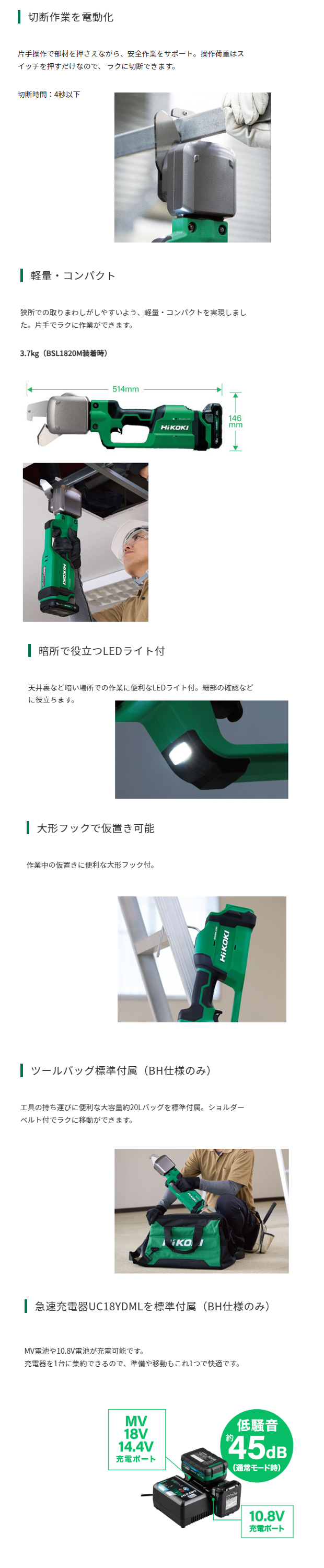 HiKOKI 18VコードレスCチャンネルカッタ CE18DYCA