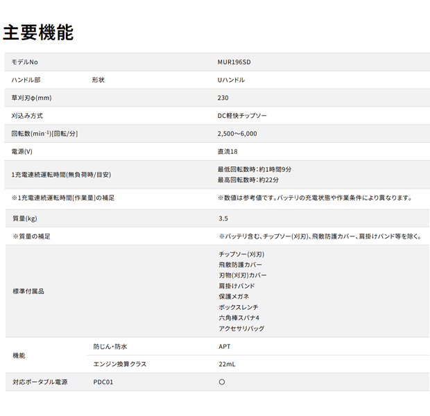 マキタ 18V充電式草刈機 (Uハンドル)MUR196SDWF
