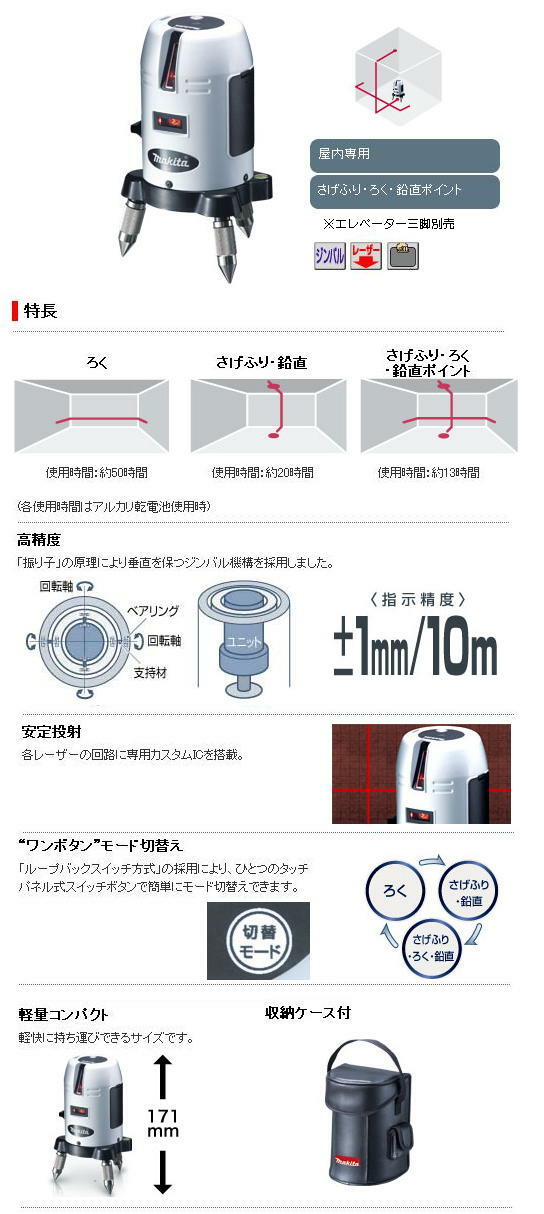 マキタ　屋内専用レーザー墨出器　SK12