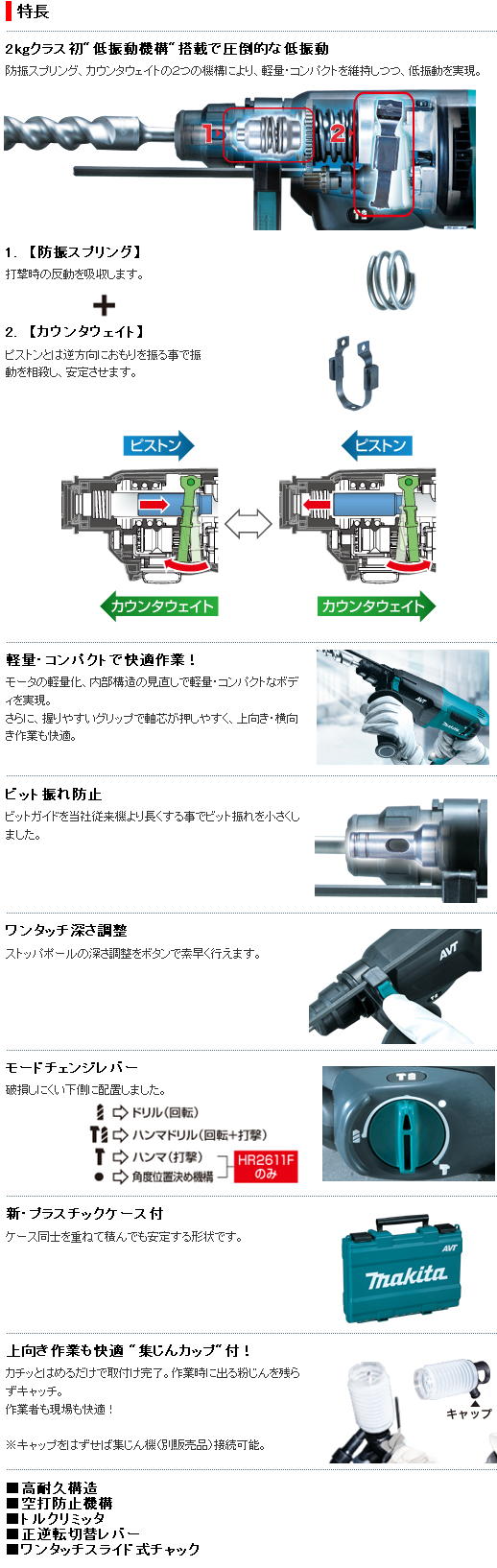 マキタ　ハンマドリル　HR2601F