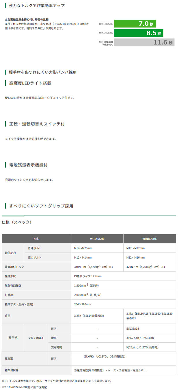 HiKOKI インパクトレンチ　WR18DSHL