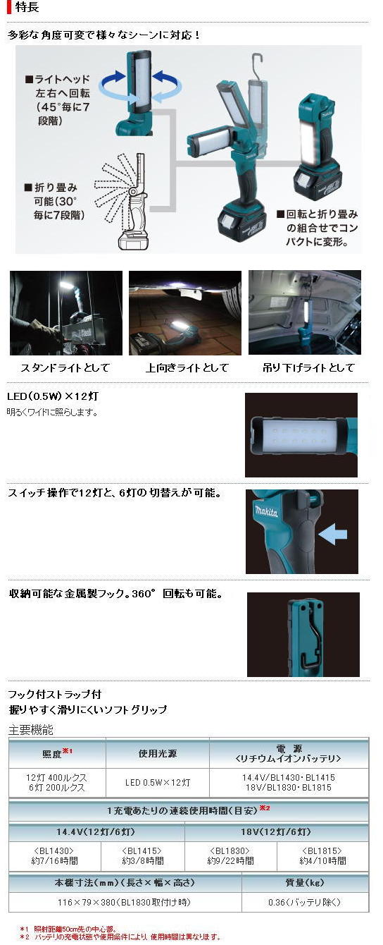 マキタ　充電式LEDワークライト　ML801　