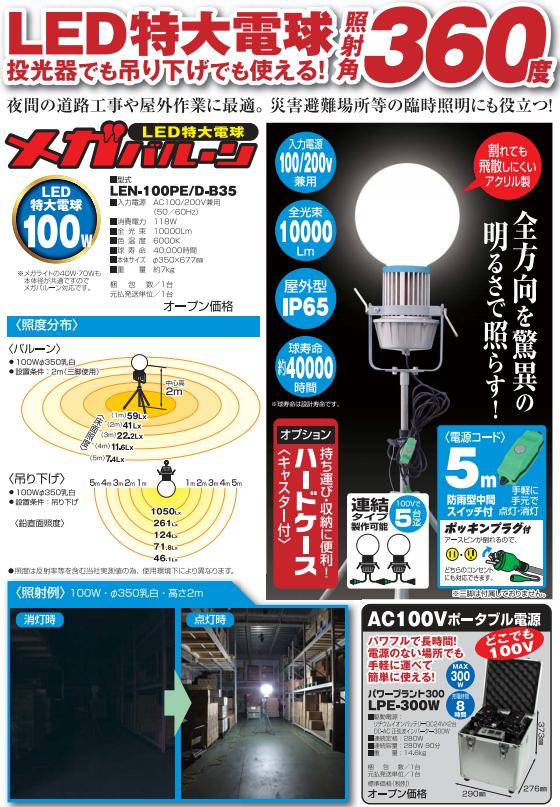 日動工業　LED特大電球メガバルーン　