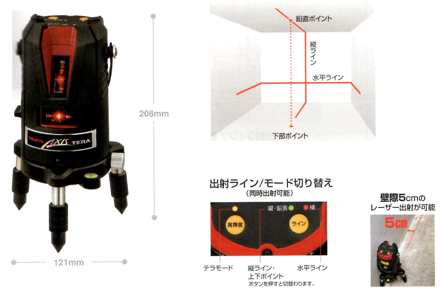 タジマ　レーザー墨出し器「AXISテラ TYE10m」　AXT-TYE