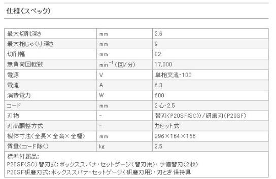 HiKOKI 電気カンナ　P20SF