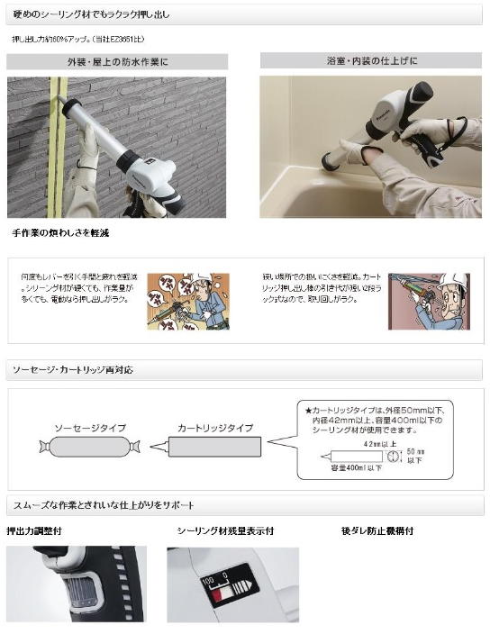 パナソニック　3.6V充電シーリングガン EZ3610 
