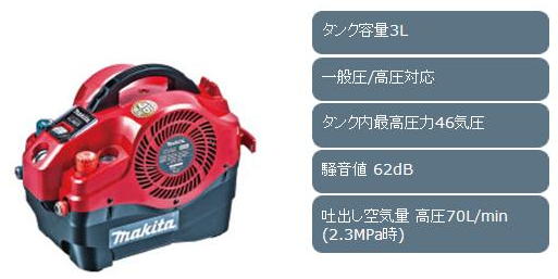 マキタ 内装エアコンプレッサ AC460S/SR 電動工具・エアー工具・大工
