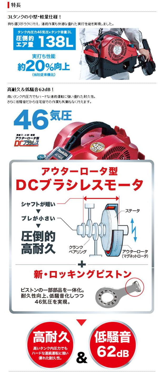 マキタ 内装エアコンプレッサ AC460S/SR
