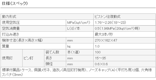 日立 高圧ピン釘打機 NP35H