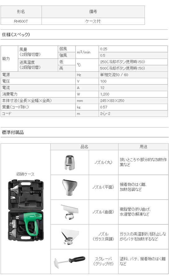 HiKOKI ヒートガン RH600T