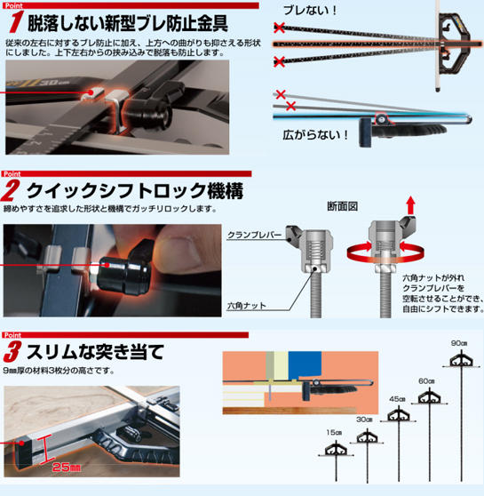 シンワ 丸ノコガイド定規 Tスライド2  併用目盛 突き当て可動式