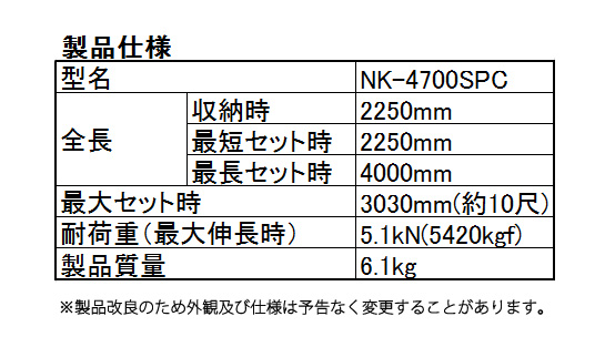 ナカヤ 根太レスナンバー1 コンパクトタイプ NK-4700SPC