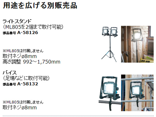 マキタ 充電式LEDスタンドライト ML805