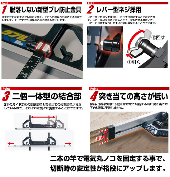 シンワ 丸ノコガイド定規 Tスライドダブル 併用目盛 突き当て可動式