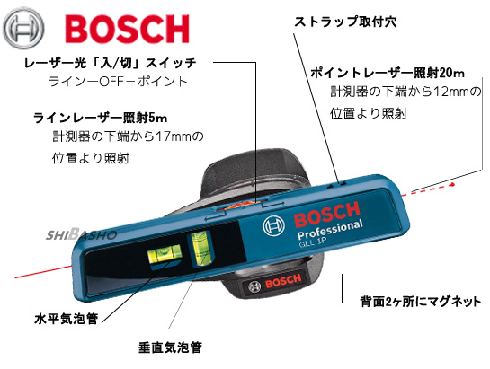BOSCH ボッシュ ミニレーザーレベル GLL1P 電動工具・エアー工具・大工