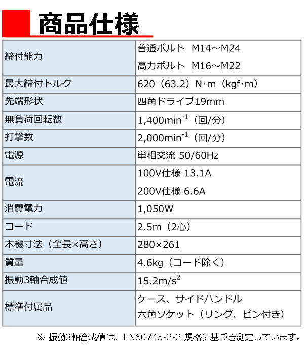 HiKOKI インパクトレンチ（ACブラシレスモータ搭載） WR22SE