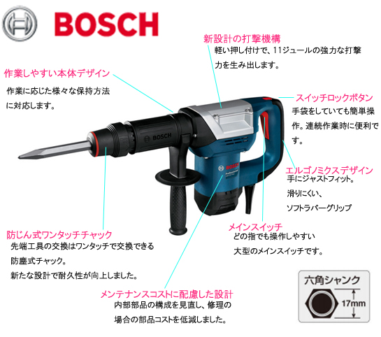 BOSCH 六角軸破つりハンマー GSH5XN 電動工具・エアー工具・大工道具