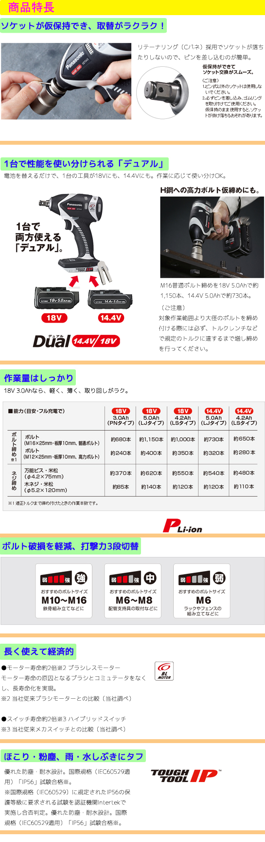 パナソニック 充電インパクトレンチ EZ75A3