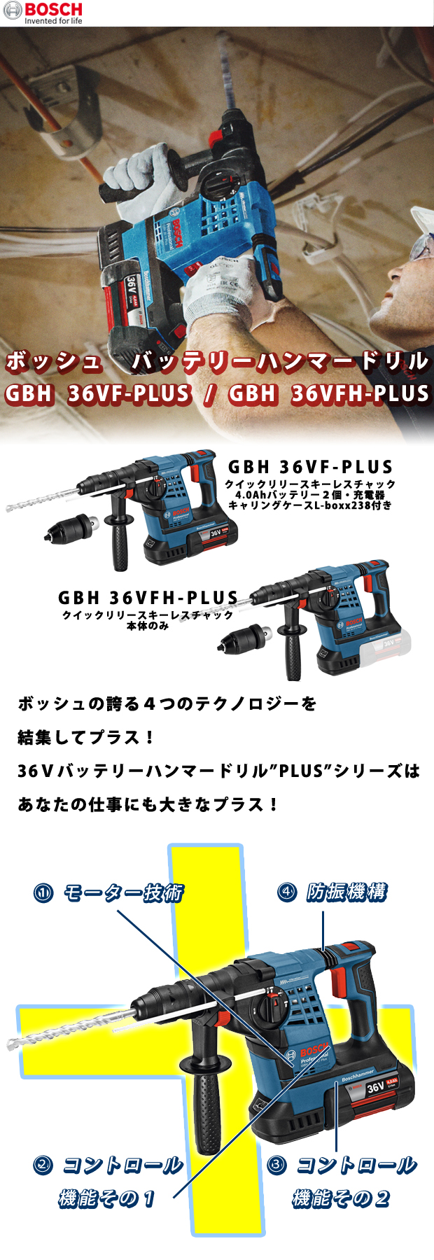 BOSCH バッテリーハンマードリル GBH 36VF-PLUS