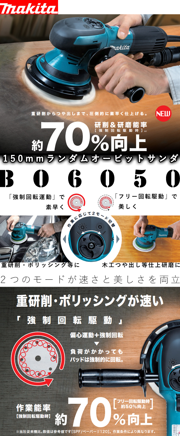 マキタ 150mmランダムオービットサンダ BO6050