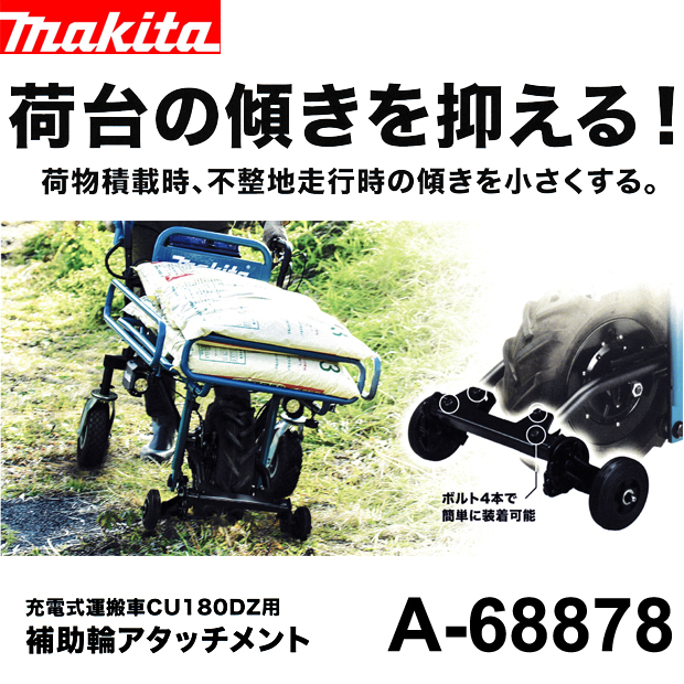 2021福袋】 makita マキタ 18V充電式運搬車 補助輪アタッチメント A-68878 荷物積載時の傾きを抑える
