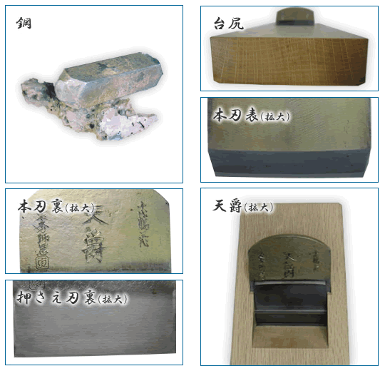 三寸五分鉋（かんな）　「天爵」　白台