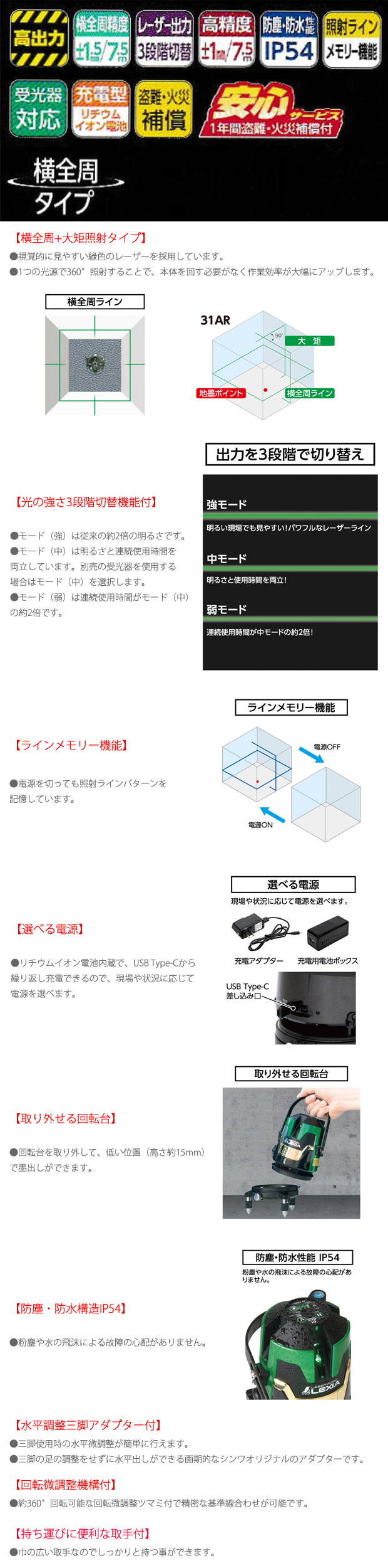 シンワ レーザーロボLEXIA 31AR グリーン