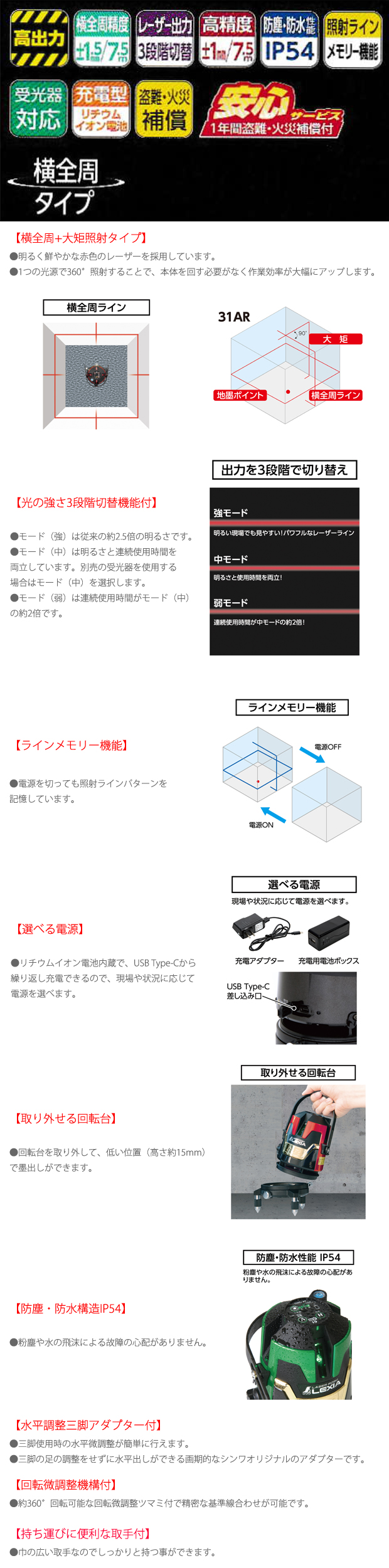 シンワ レーザーロボLEXIA 31AR レッド