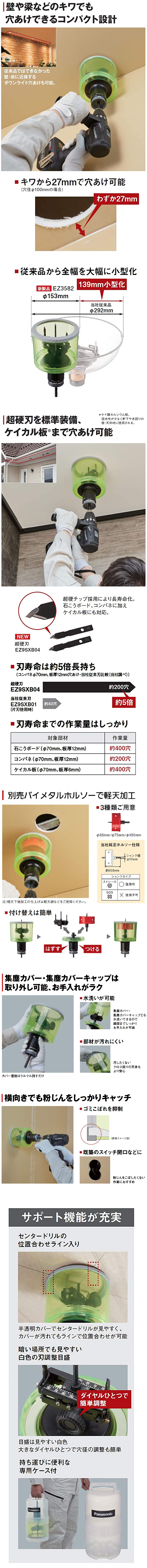 パナソニック EZ3582 ユニバーサルホルソー 50-110