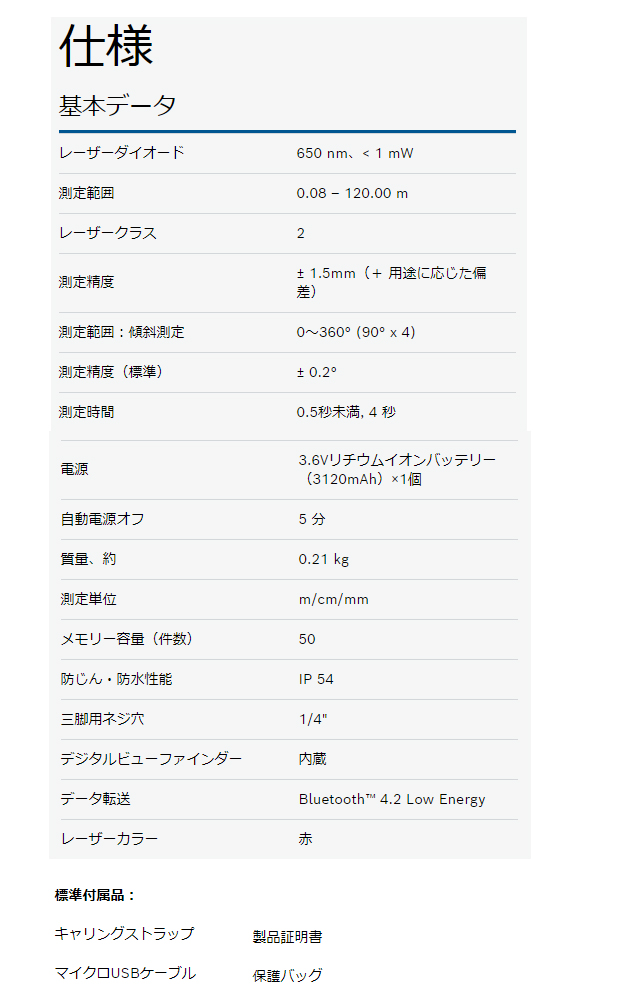 BOSCH レーザー距離計 GLM120C Professional