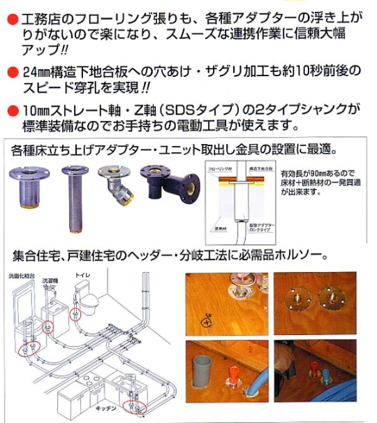 ハウスビーエム　床立ち上げアダプター・ユニット取出し金具用　立ち上げオー（TAO-3260）